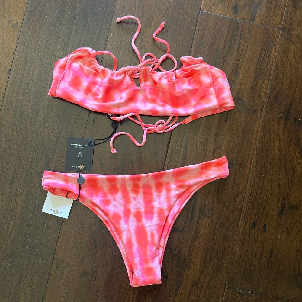 Skatie Pink Tie-Dye Bikini Set
